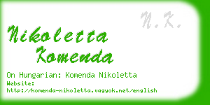 nikoletta komenda business card